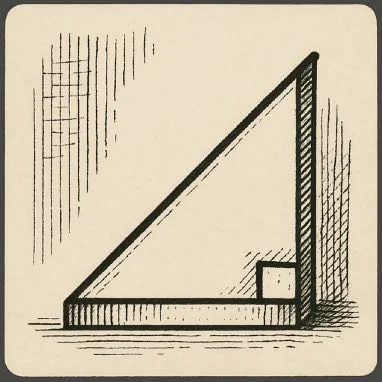 Gravure d'un triangle rectangle, l'angle droit marqué d'un petit carré.